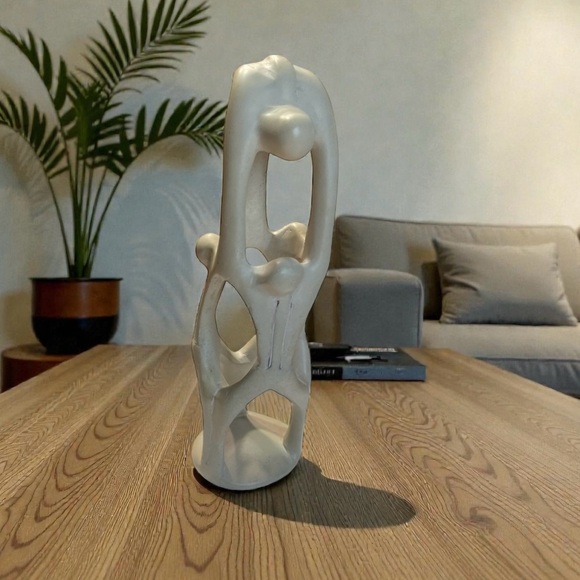 Other - Vtg Soapstone Sculpture Family Union Carved Ri-Ri-Ku Family Abstract Art MCM 9"